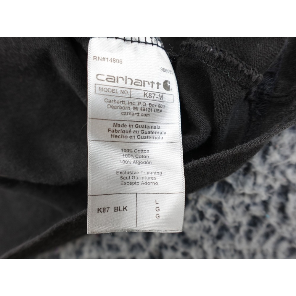 Carhartt Pocket T-Shirt Mens Large‎ Black Loose Fit K87 Workwear Cotton Tee - Picture 9 of 11